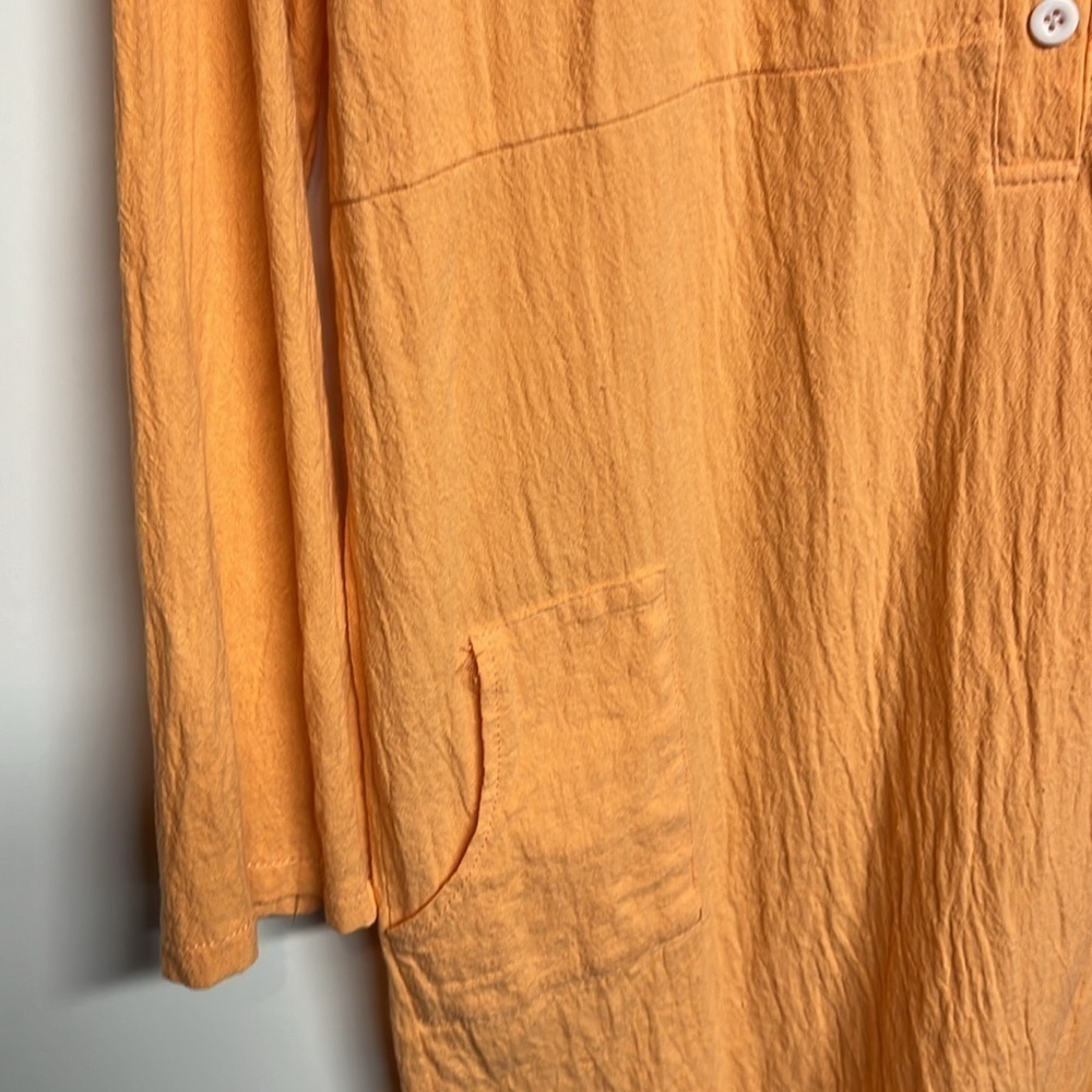 Orange Lightweight Pocket Tunic Dress Coastal Casual Size Medium - Picture 7 of 10